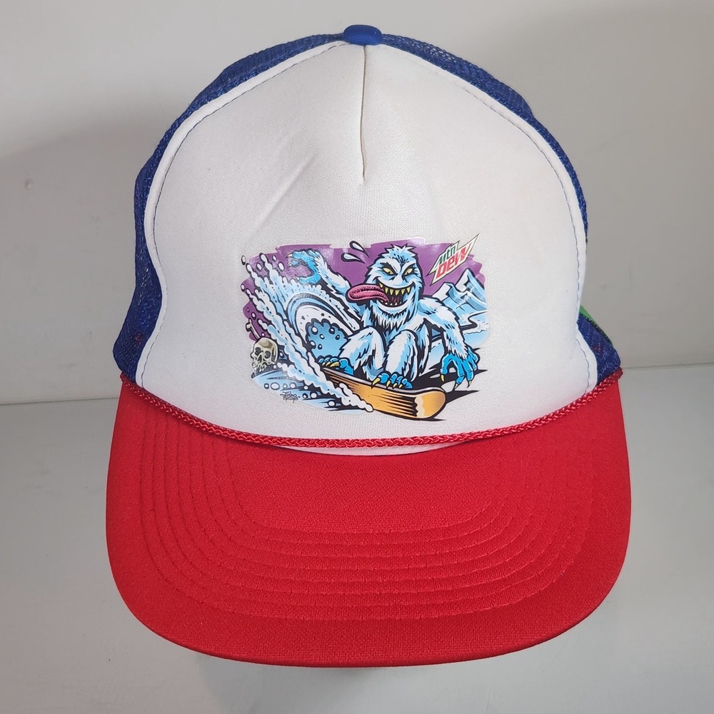 Mountain Dew Snowboard Yeti Jimbo Phillips Adjustable Strapback Mesh Trucker Hat